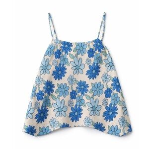 Walking On Sunshine Tank Top Girls Large Floral Pleated Open Back